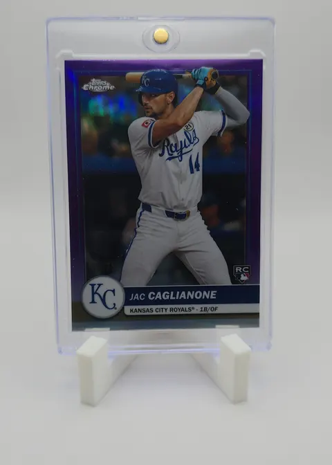 Jac Caglianone 2026 Topps Chrome Flagship #80 Purple Refractor